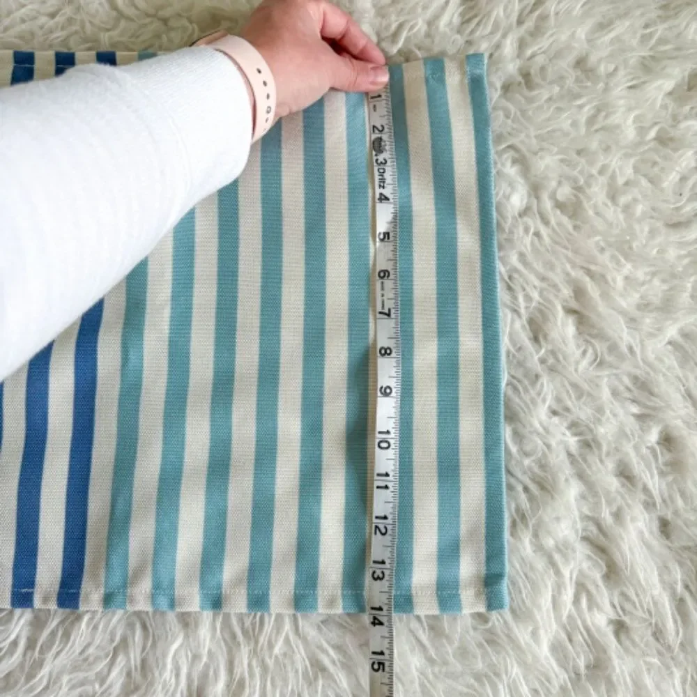 NWT! Katie Kime Blue Acqua Striped Placemats - Set of 4